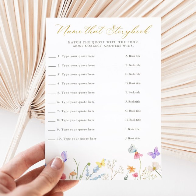 Convite Borboletas Encantadas Nome Floral que Storybook (Criador carregado)