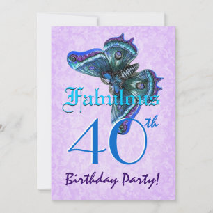 Convite Borboletas fabulosas de aniversário de 40 anos tu
