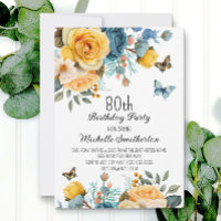 Borboletas Florais Amarelas Dusty 80 Aniversário