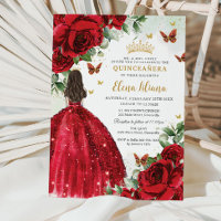 Borboletas Florais Rosa vermelha Quinceañera Sweet