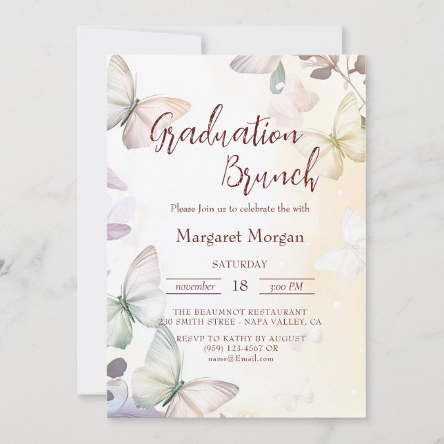 Convite Borboletas I Bridal Floral Brunch (Frente)
