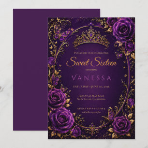 Convite Borboletas princesa roxas sweet 16