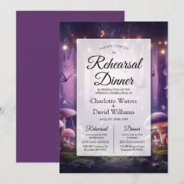 Convite Borboletas roxas dão frigideira Janto de ensaio