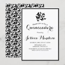 Borboletas Simples Preto Branco Quince Sweet 16 