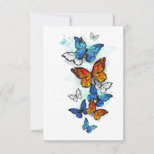 Convite Borboletas voadoras Morpho e Monarca