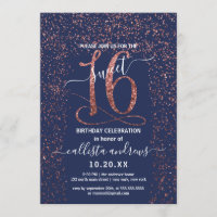 Borda de Confetti Dourada Rosa Azul-Marinho Girly 