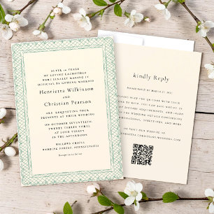Convite Borda de Renda Delicada Creme Casamento