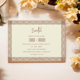 Convite Borda do Solteiro Geométrico Islâmico Russo de Bei