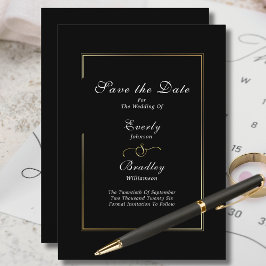 Convite Borda Dourada do Script Branco Preto Escuro Salve 