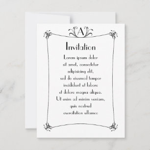Convite Borda Elegante Personalizável Com Monograma