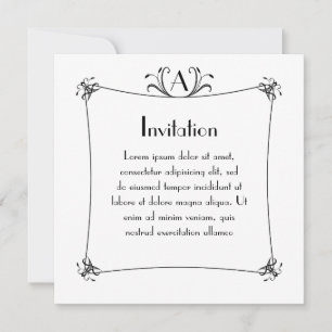 Convite Borda Elegante Personalizável Com Monograma