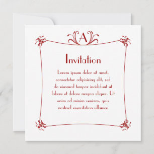 Convite Borda Elegante Personalizável Com Monograma