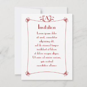 Convite Borda Elegante Personalizável Com Monograma
