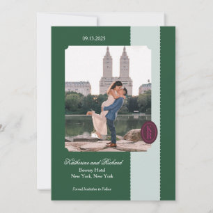 Convite Borda Escalonada Verde Salva A Data