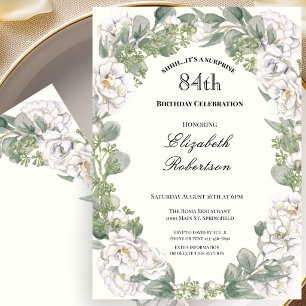 Convite Borda Floral Surpresa para Mulheres de 84 Anos Per