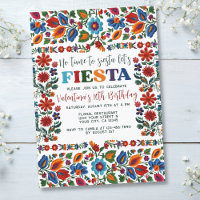 Bordado Floral de Arte Folk Mexicana Aniversário