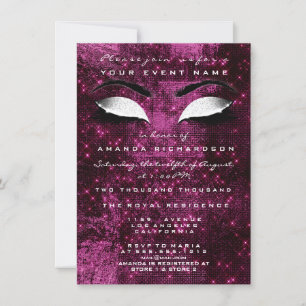 Convite Bordeaux Beet Makeup White Glitter 16th Bridal