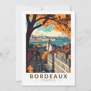 Convite Bordeaux França Viagem Arte Vintage