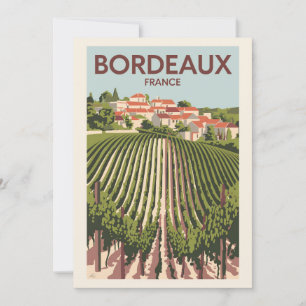 Convite Bordeaux França Vinhedo Viagem Arte Vintage