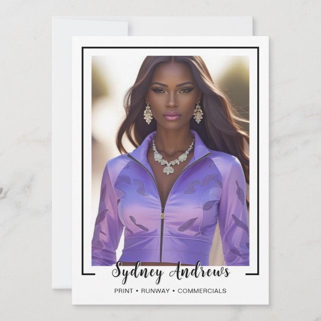 Convite Borderline 4 Signature Modeling Comp Card (Frente)