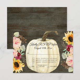 Convite Bordô Floral Girassol e Abóbora Madeira Escura RSV