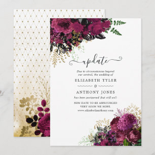 Convite Bordô Vintage - Atualização do Casamento Marsala e