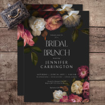 Borgonha Escura e Creme Peonies Negra Bridal Brunc