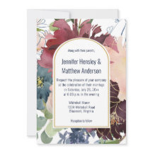 Borgonha, Marinho, Rosa, e Dourada Casamento Flora