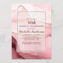 Borgonha rosa Dourada Marble Agate 50º Aniversário