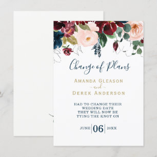 Convite Borgonha, Rosa e Meia-Noite, Azul-Bridal I