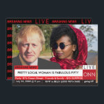 Convite Boris Johnson's 50th Birthday Funny TV News<br><div class="desc">50º Aniversário das mulheres Engraçadas Notícias de Últimas Notícias Gráfico As grandes notícias estão começando. Texto totalmente editável e fácil de alterar. Mude a foto e o texto para se adequar à ocasião. Excelente para Formandos, anúncios de casamento, aniversários, notícias de bebês e quase tudo que você quer promover. Foto...</div>