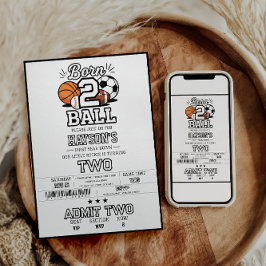 Convite Born 2 Ball Sports Themed Boy 2nd Birthday Party