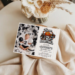 Convite Born 2 Basketball Sports Themed Boy 2nd Birthday 