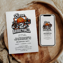 Born 2 Basketball Sports Themed Boy 2nd Birthday 