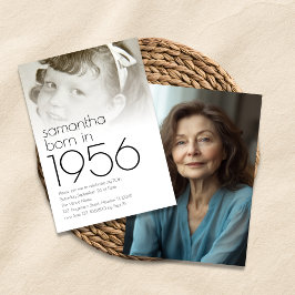 Convite Born in 1956 Overlay 2 Photos 70th Birthday Party