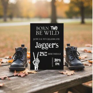 Convite born TWO be wild. 2nd birthday invite
