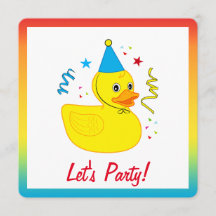 Borracha Ducky com Festa de aniversário de chapéu