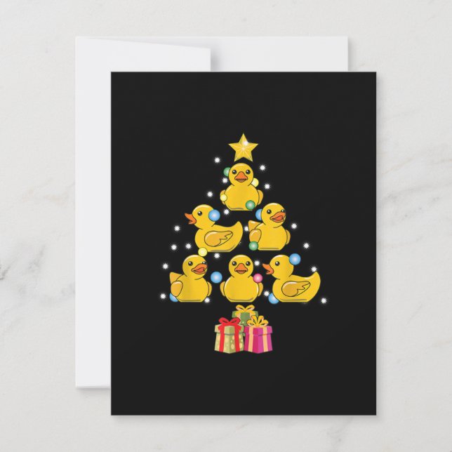 Convite Borracha Pato Árvore de Natal Pato Pato Quack Nata (Frente)
