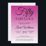 Convite Borracha Rosa 50 e 50° aniversário FABULOSO<br><div class="desc">Comemore a fazer 50 anos com este moderno design de 50 anos em um fundo brilhante, rosa-quente, um convite de 50 anos de chic que você pode simplesmente personalizar e enviar para a sua festa da 50 festas de aniversário. As palavras cinquenta e fabulosas são usadas por caligrafia e tipografia...</div>