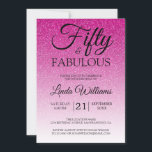 Convite Borracha Rosa 50 e 50° aniversário FABULOSO<br><div class="desc">Comemore a fazer 50 anos com este moderno design de 50 anos em um fundo brilhante, rosa-quente, um convite de 50 anos de chic que você pode simplesmente personalizar e enviar para a sua festa da 50 festas de aniversário. As palavras cinquenta e fabulosas são usadas por caligrafia e tipografia...</div>