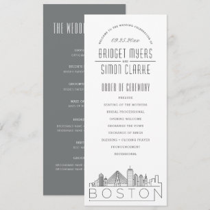 Convite Boston Programa Modern Deco Wedding