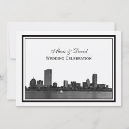Convite Boston Skyline Encheu Casamento H