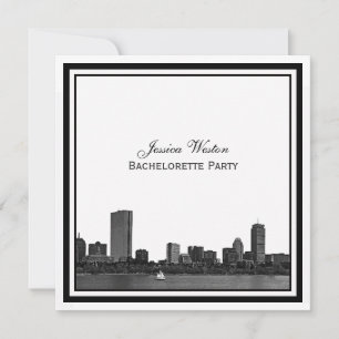 Convite Boston Skyline Encheu uma Bachelorette