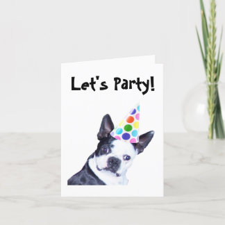 Convite Boston Terrier Birthday Party Invitation