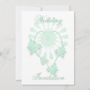 Convite Bot Invitation Peppermint Butterflies Heart