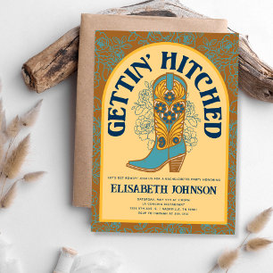 Convite Bota de Cowboy Ficando Presa Festa de Solteira