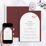 Convite Botânica 50ª Arca Borgonha de Aniversário Moderna<br><div class="desc">Planejar um aniversário especial? Vamos apresentar-vos o nosso 50º Convite Botânico Moderno Burgundy Arch de 50º Aniversário - a forma perfeita de fazer do vosso evento um acontecimento que se lembre. Seu fundo arrojado e arco branco na moda são perfeitamente complementados por sotaques botânicos elegantes de aquarela, criando um convite...</div>