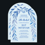 Convite Botânica Aquarela QR Código Bar Bat Mitzvah Arch<br><div class="desc">Cartão perfeito para anunciar um morcego mitzvah, bar mitzvah ou outra celebração judaica! A mão desenhou uma delicada arte de trama de folha para você! TOTALMENTE PERSONALIZÁVEL! Clique em "Personalizar" acima para editar o texto e adicionar seu link ao código QR. Clique em "editar usando a ferramenta design" para ajustar...</div>