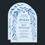 Convite Botânica Aquarela QR Código Bar Bat Mitzvah Arch<br><div class="desc">Cartão perfeito para anunciar um morcego mitzvah, bar mitzvah ou outra celebração judaica! A mão desenhou uma delicada arte de trama de folha para você! TOTALMENTE PERSONALIZÁVEL! Clique em "Personalizar" acima para editar o texto e adicionar seu link ao código QR. Clique em "editar usando a ferramenta design" para ajustar...</div>