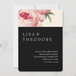 Convite Botânica | Casamento vintage preto